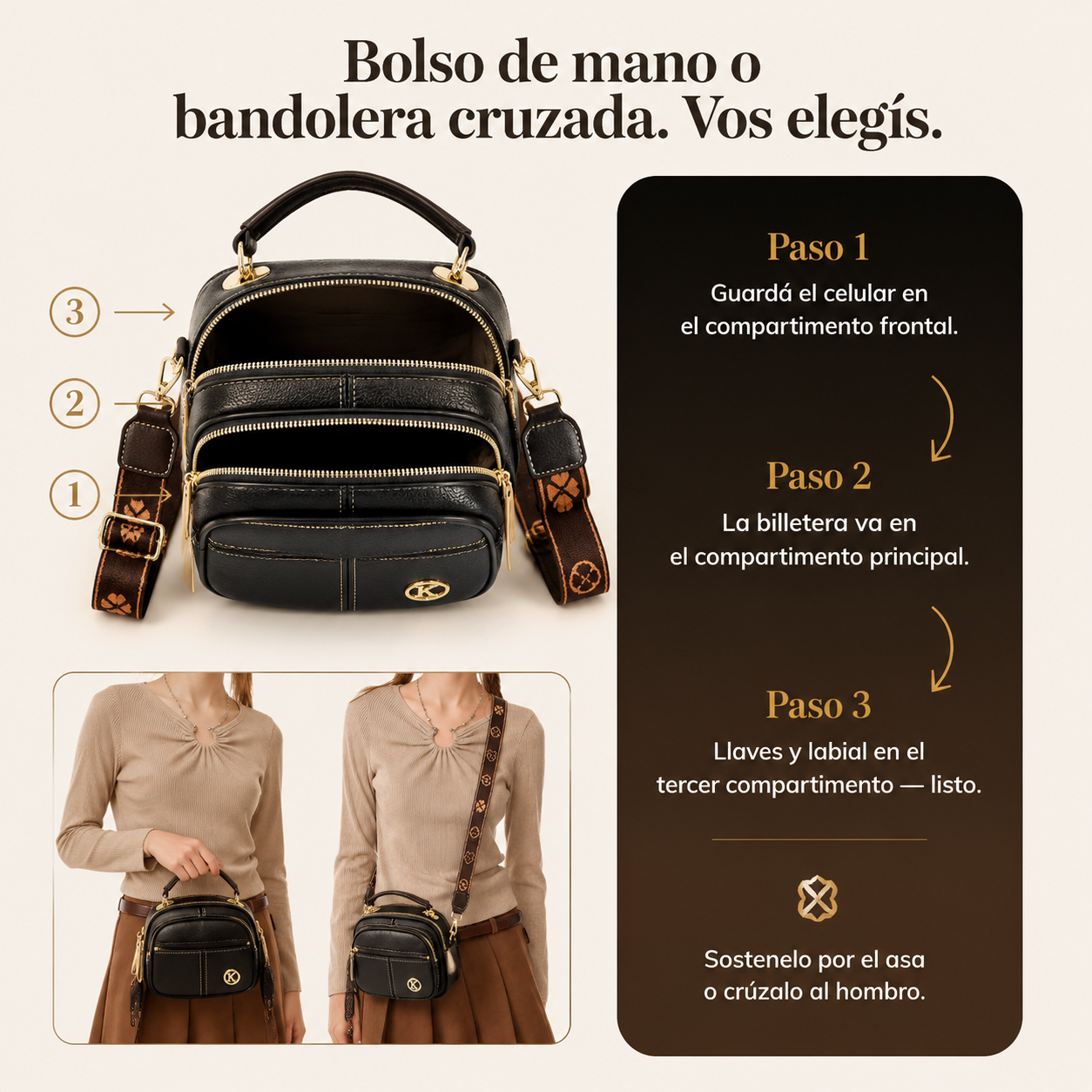 BOLSO MINI CON CORREA AJUSTABLE - 02 — vista 4