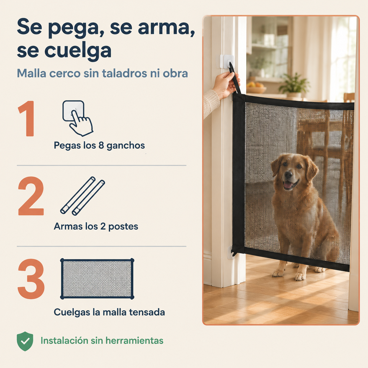 Malla Cerco Mascota 110x76cm Facil Insta - 13828 — vista 4