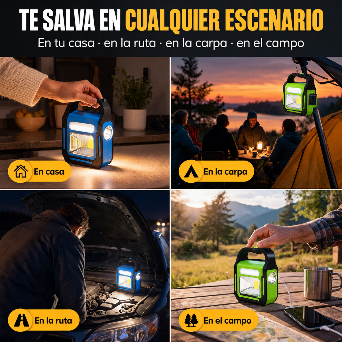 Linterna Recargable Usb Solar Powerbank - 12970 — vista 5