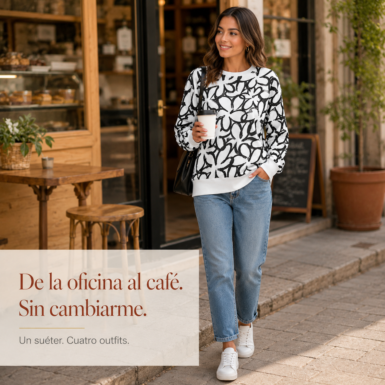 Sueter Blanco Con Flores - 2875 — vista 5