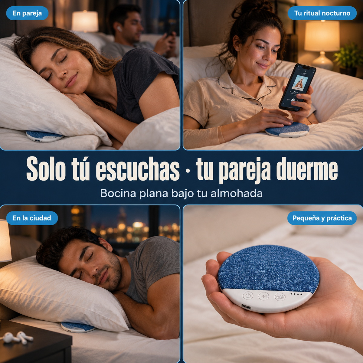 Bocina Tipo Almohada Bluetooth Dormir - 44459 — vista 5