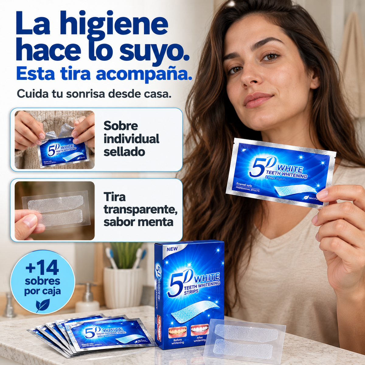 Tiras Gel Blanqueamiento Cuidado Dental - 6982 — vista 6