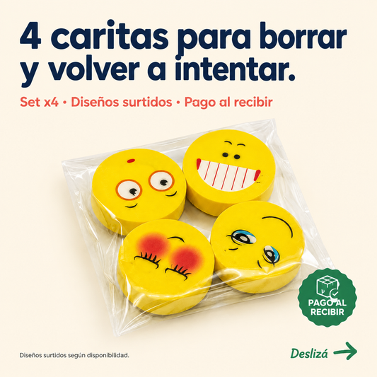 Goma De Borrar Emojis x4 - 6918 — vista 1