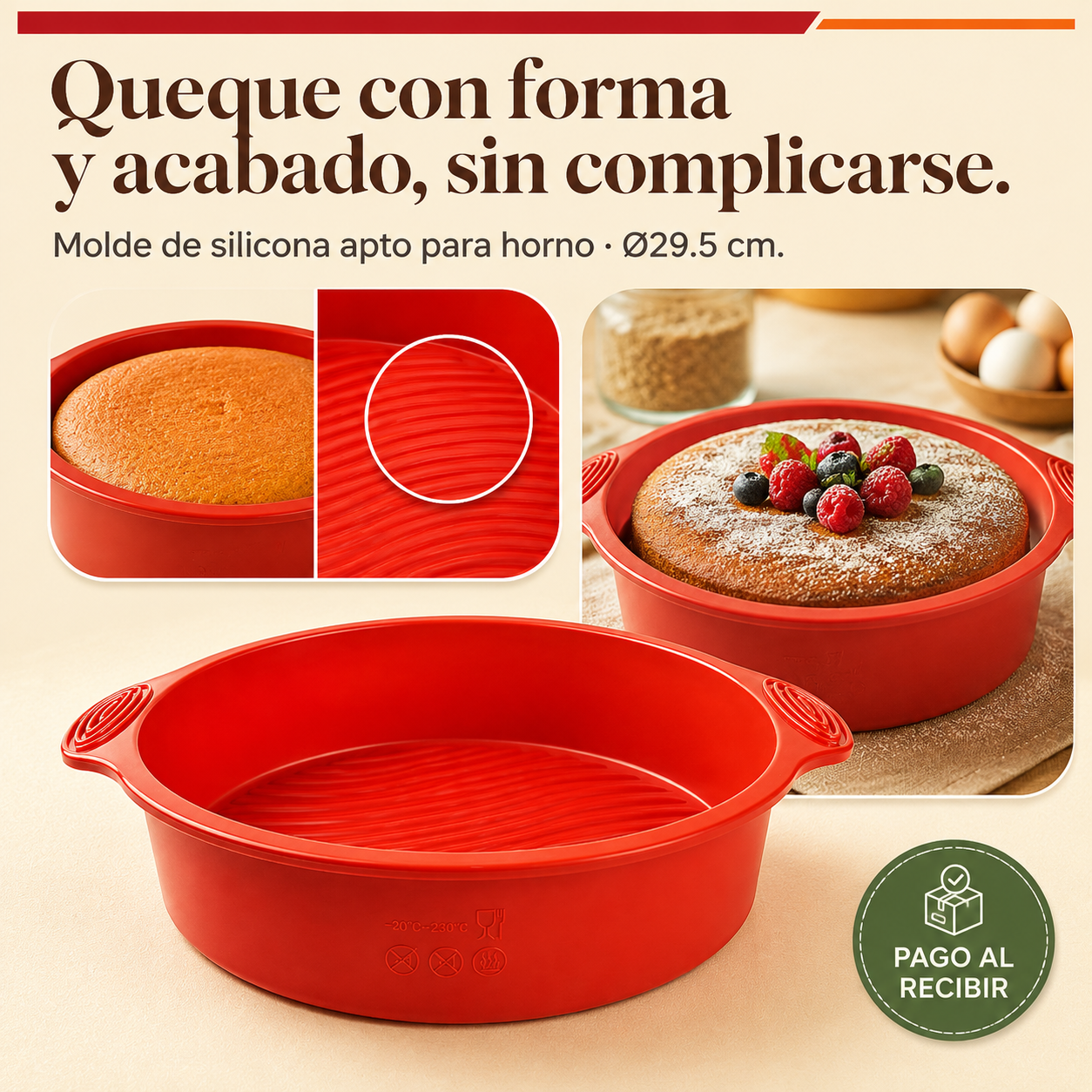Molde Plastico Queque Rayado - 50659 — vista 1