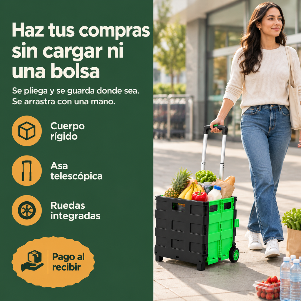 Carrito Plegable De Mercado Verde - 51709 — vista 1