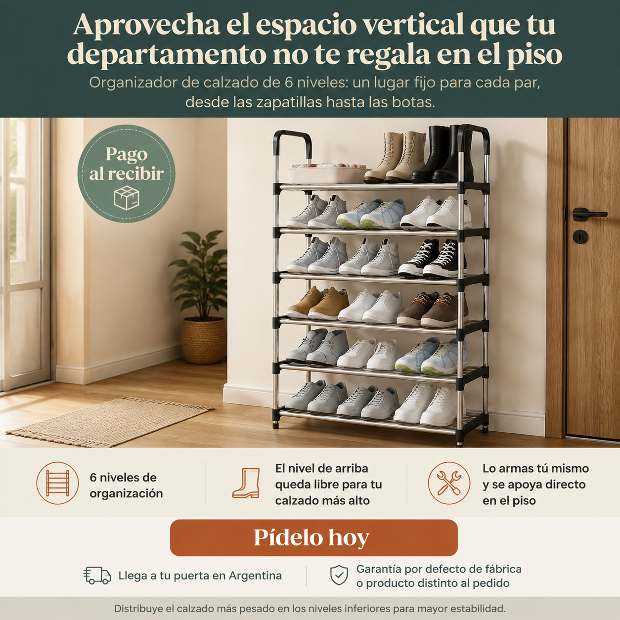 Organizador De Zapatos 6 Niveles Premium - 14191 — vista 1
