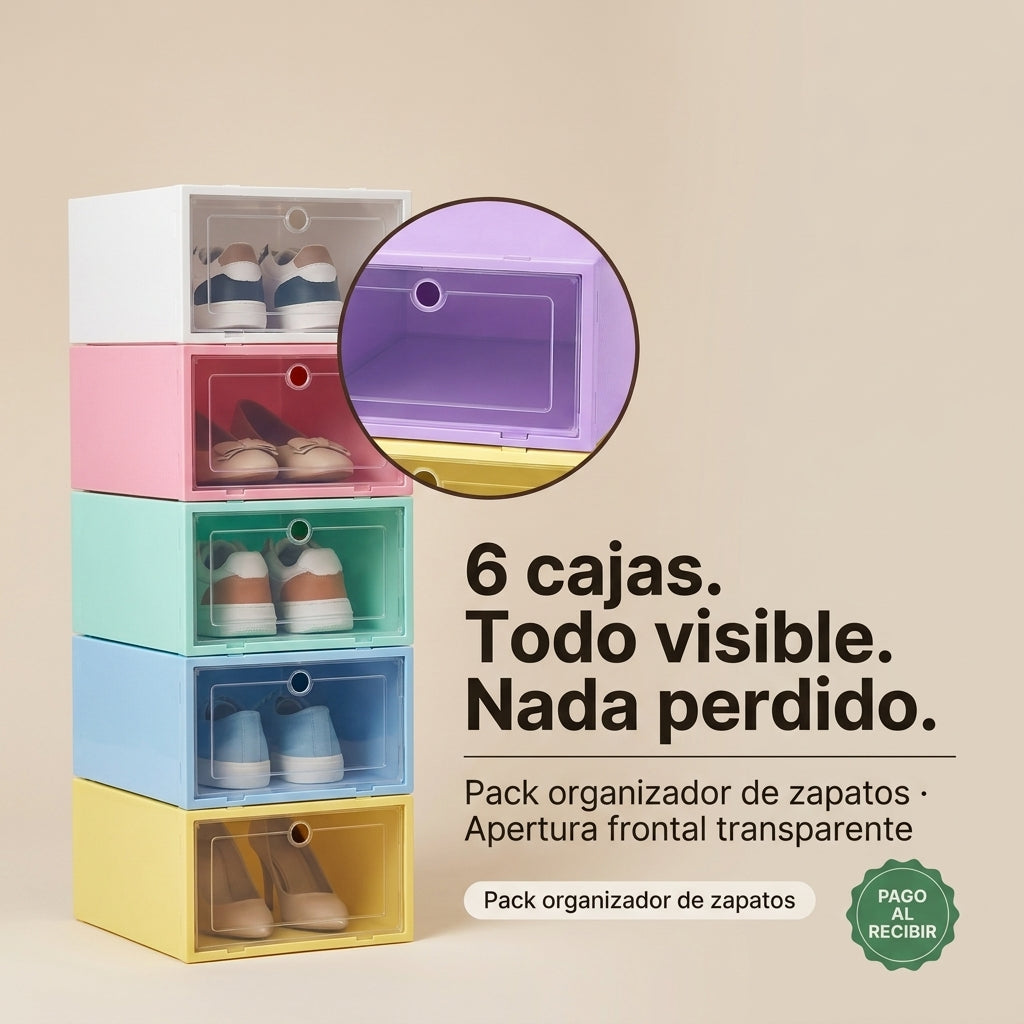 Pack De 6 Cajas De Zapatos Organizadoras - id29048 — vista 1