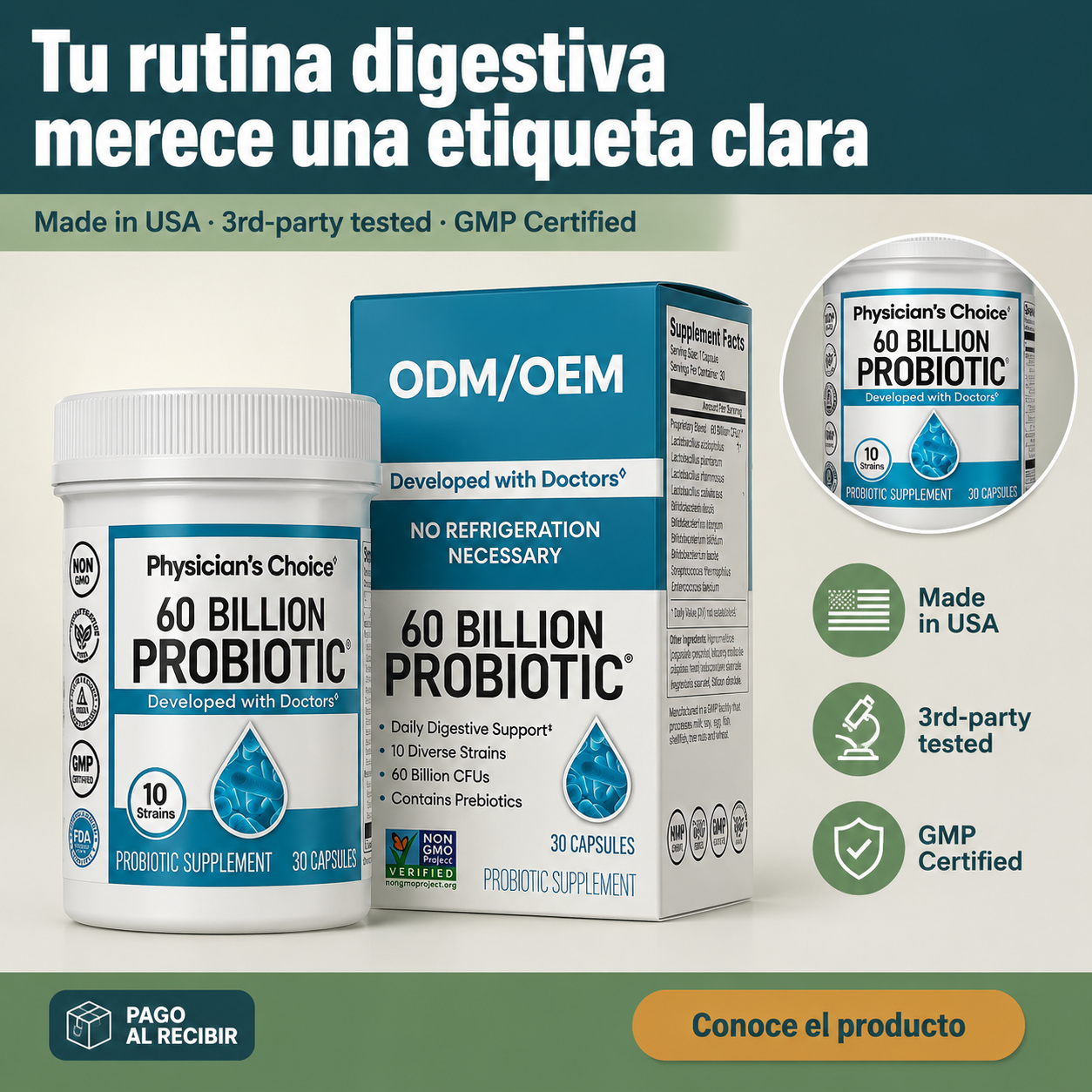 60 Billions Probiotics - 2563 — vista 1