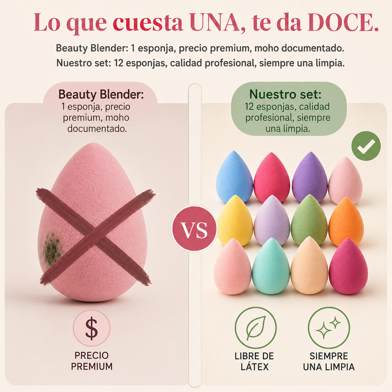 12x Esponjas De Maquillaje Forma Lagrima — vista 2