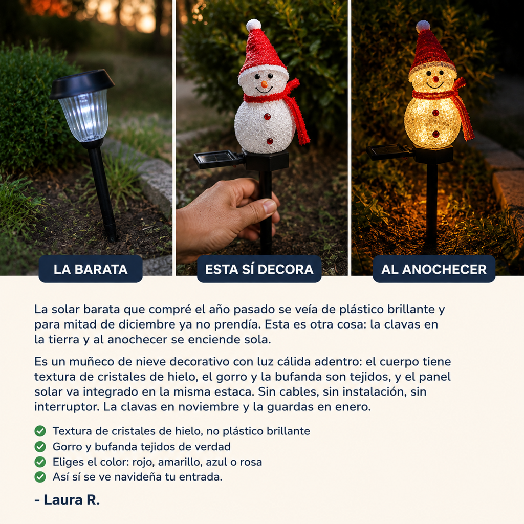Luces Verticales De Muneco De Nieve - 9522 — vista 2