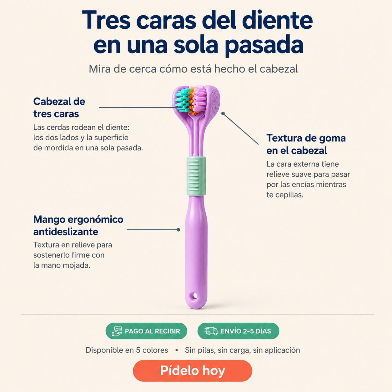 Cepillo De Dientes Tres Caras Limpieza - 2125433 — vista 3