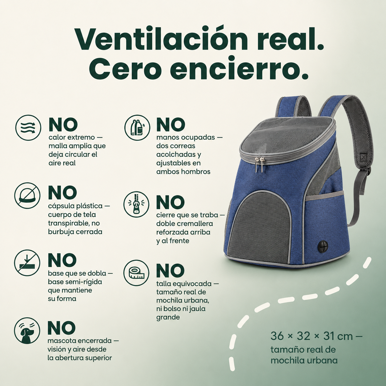 Mochila Transportadora De Mascotas - 3786 — vista 3