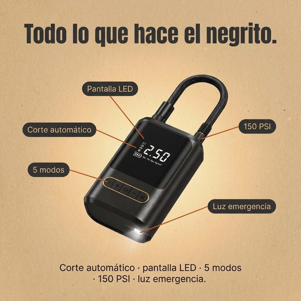 Compresor De Aire Digital 6000mah - id6099 — vista 3
