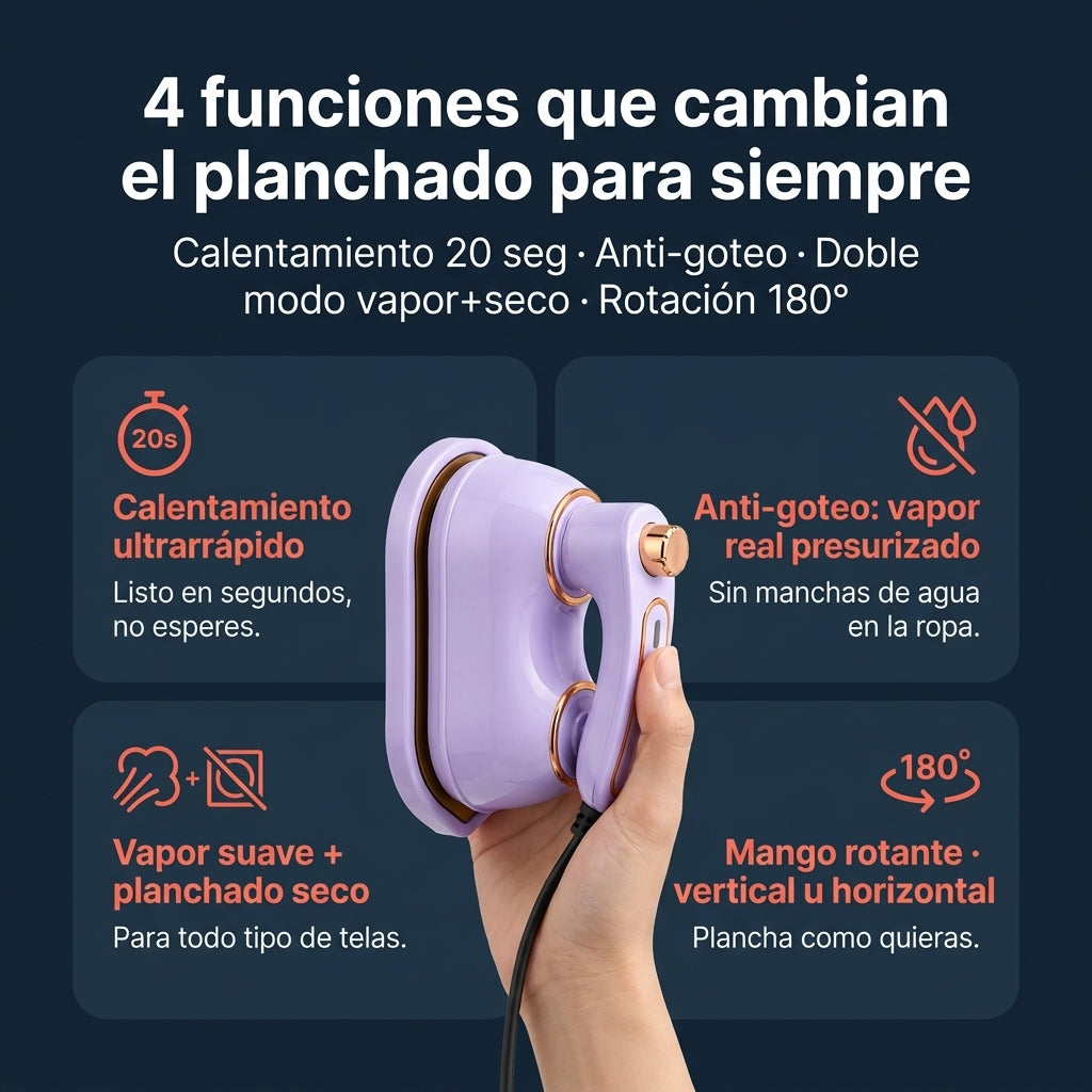 Mini Plancha Vapor Calentamiento Rapido  - id123103 — vista 3