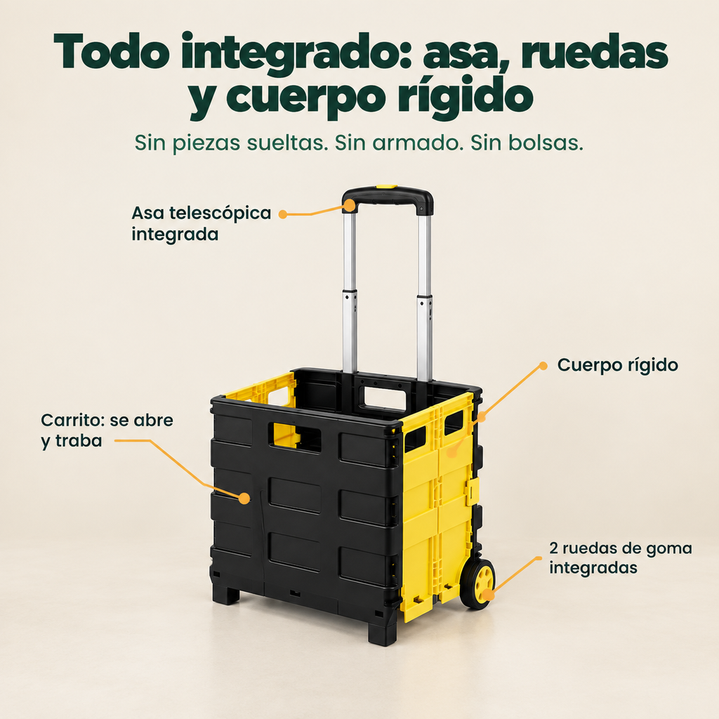 Carrito Plegable De Mercado Verde - 51709 — vista 3