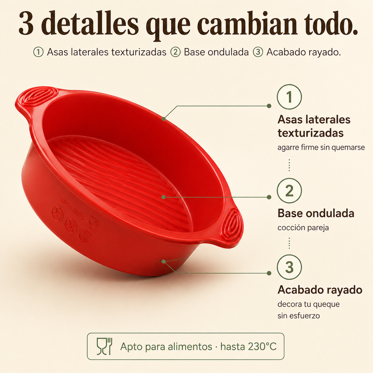 Molde Plastico Queque Rayado - 50659 — vista 3