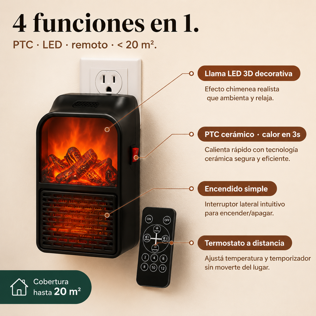 Calefactor Efecto Chimenea - 22984 — vista 3
