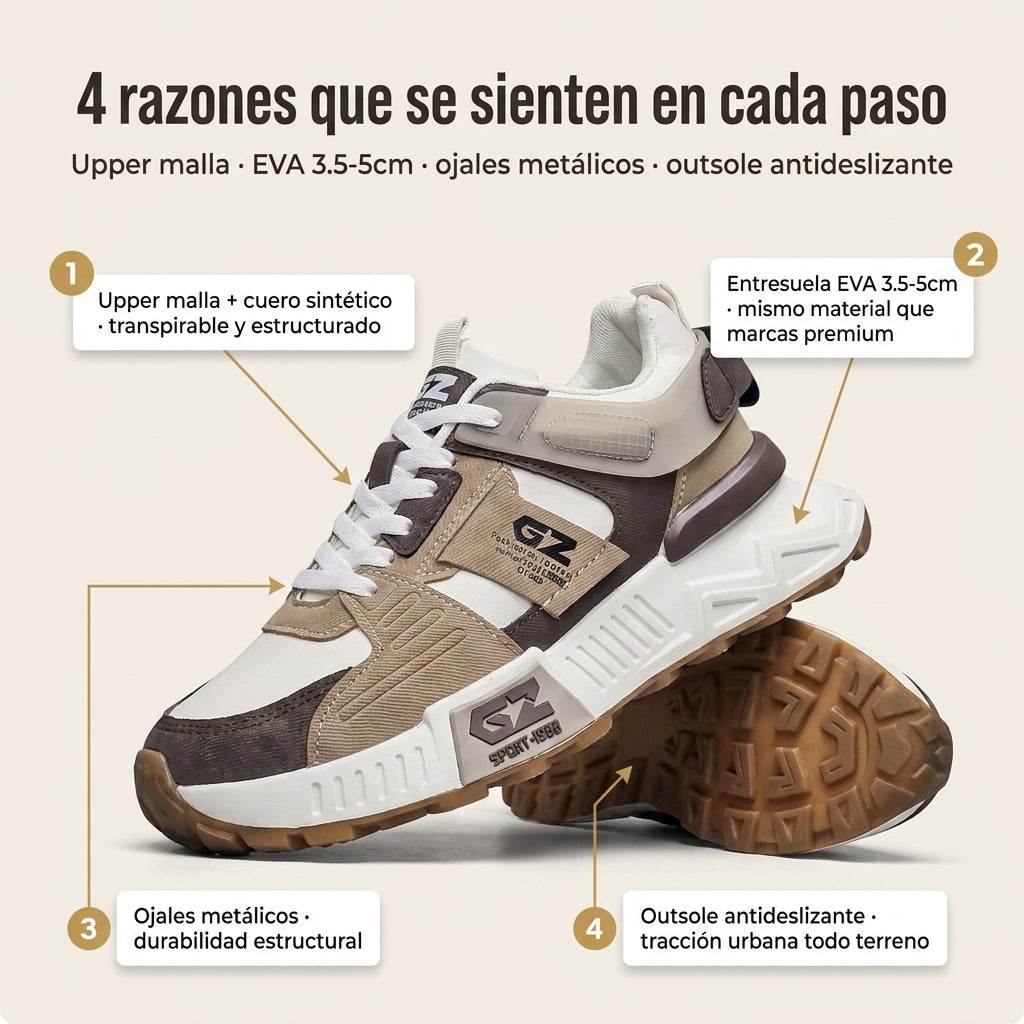 zapato deportivo casual de suela gruesa — vista 3