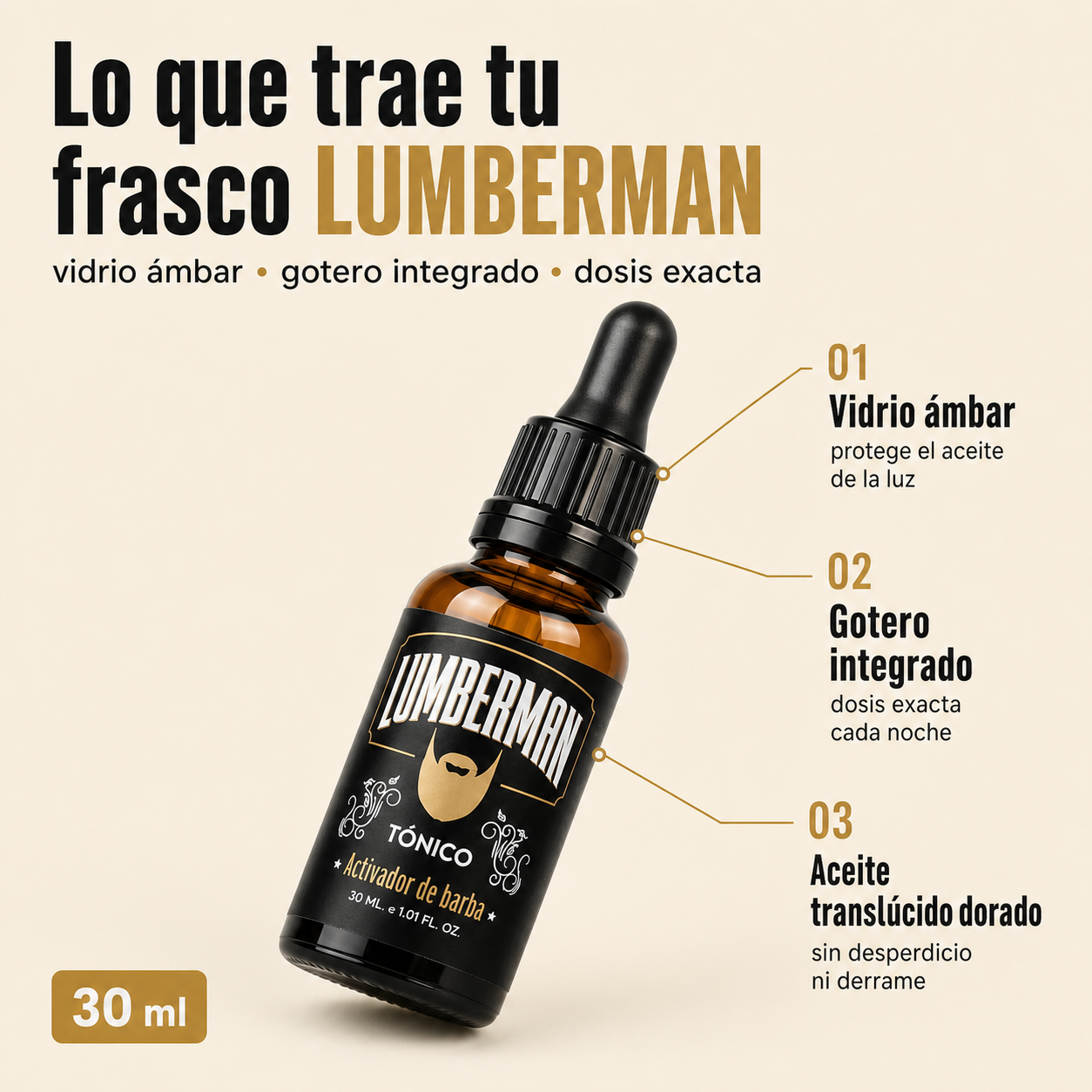 Tónico Activador de Barba Natural – 30 m - 39933 — vista 3