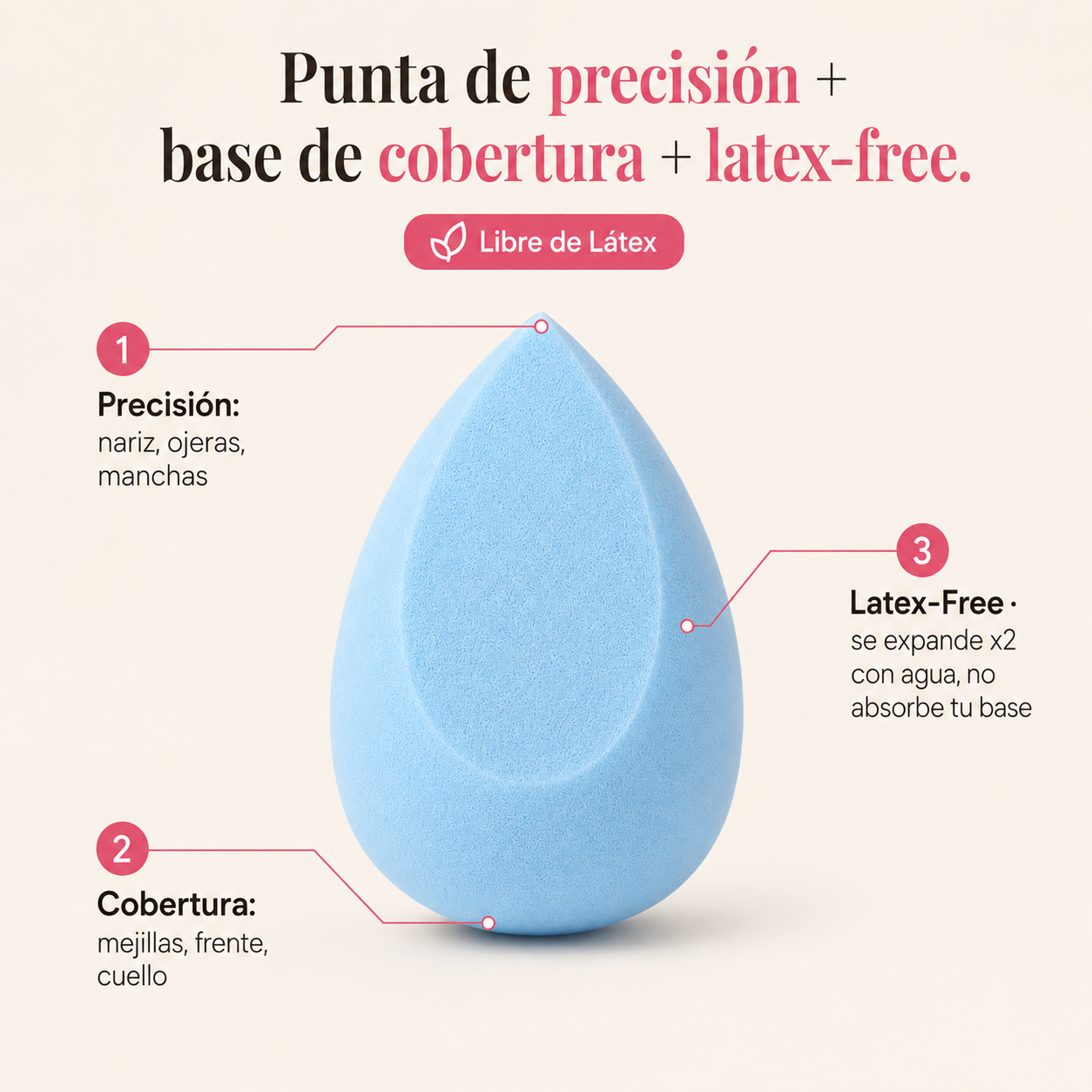 12x Esponjas De Maquillaje Forma Lagrima — vista 3