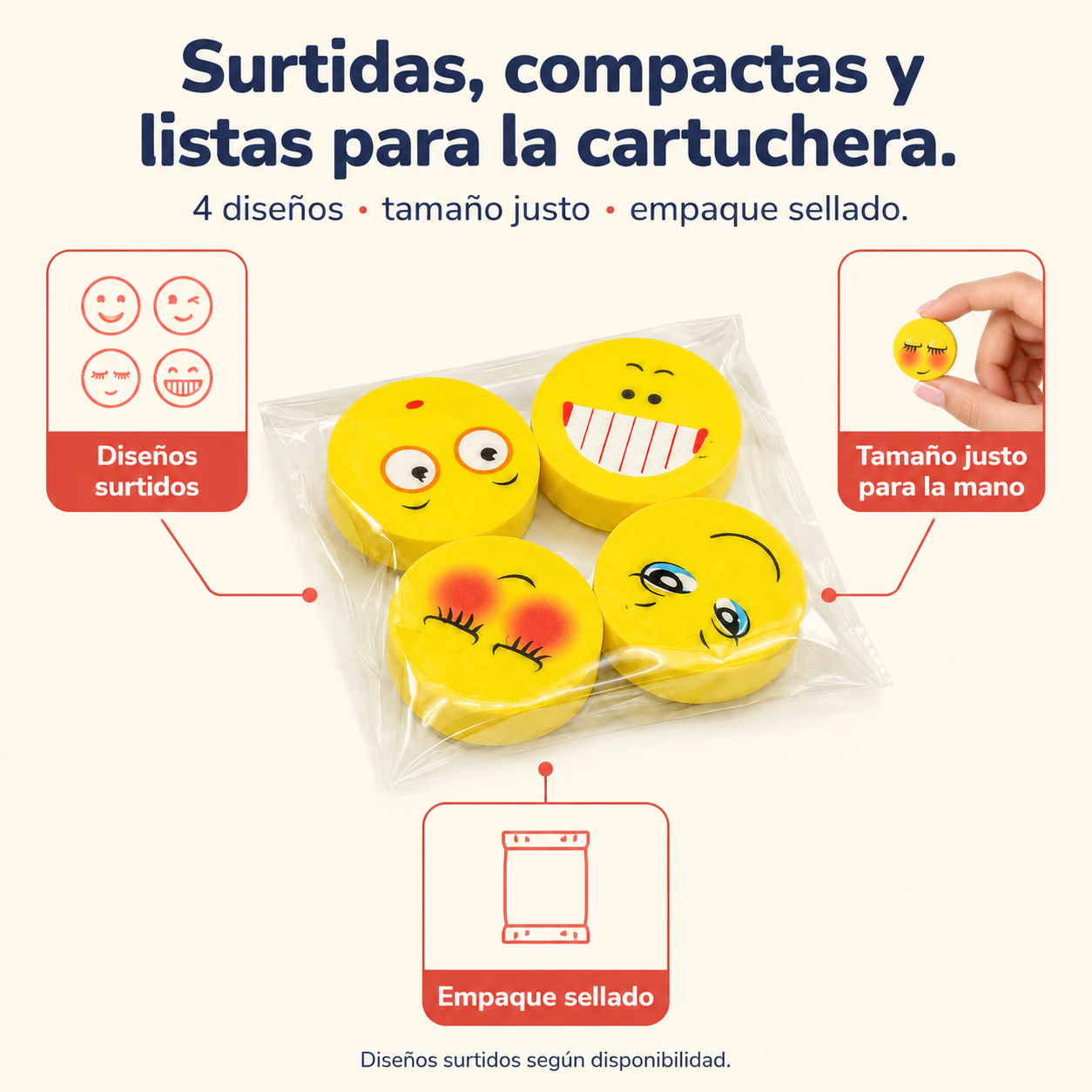 Goma De Borrar Emojis x4 - 6918 — vista 3
