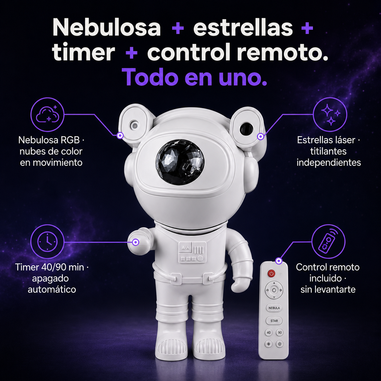 Proyector De Galaxia De Astronauta — vista 3