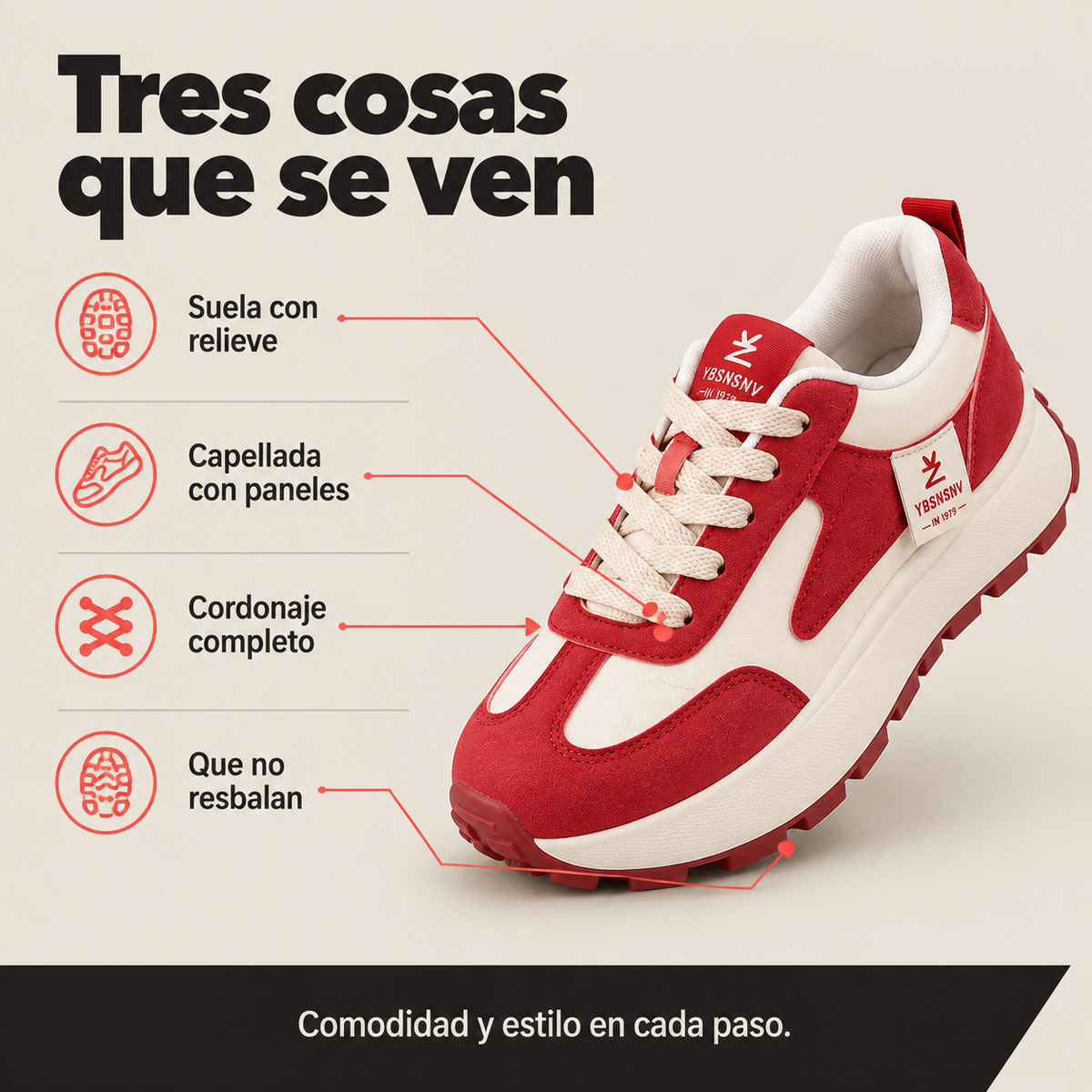 Tenis yuan dama extra confort plantilla  - 1861341 — vista 3