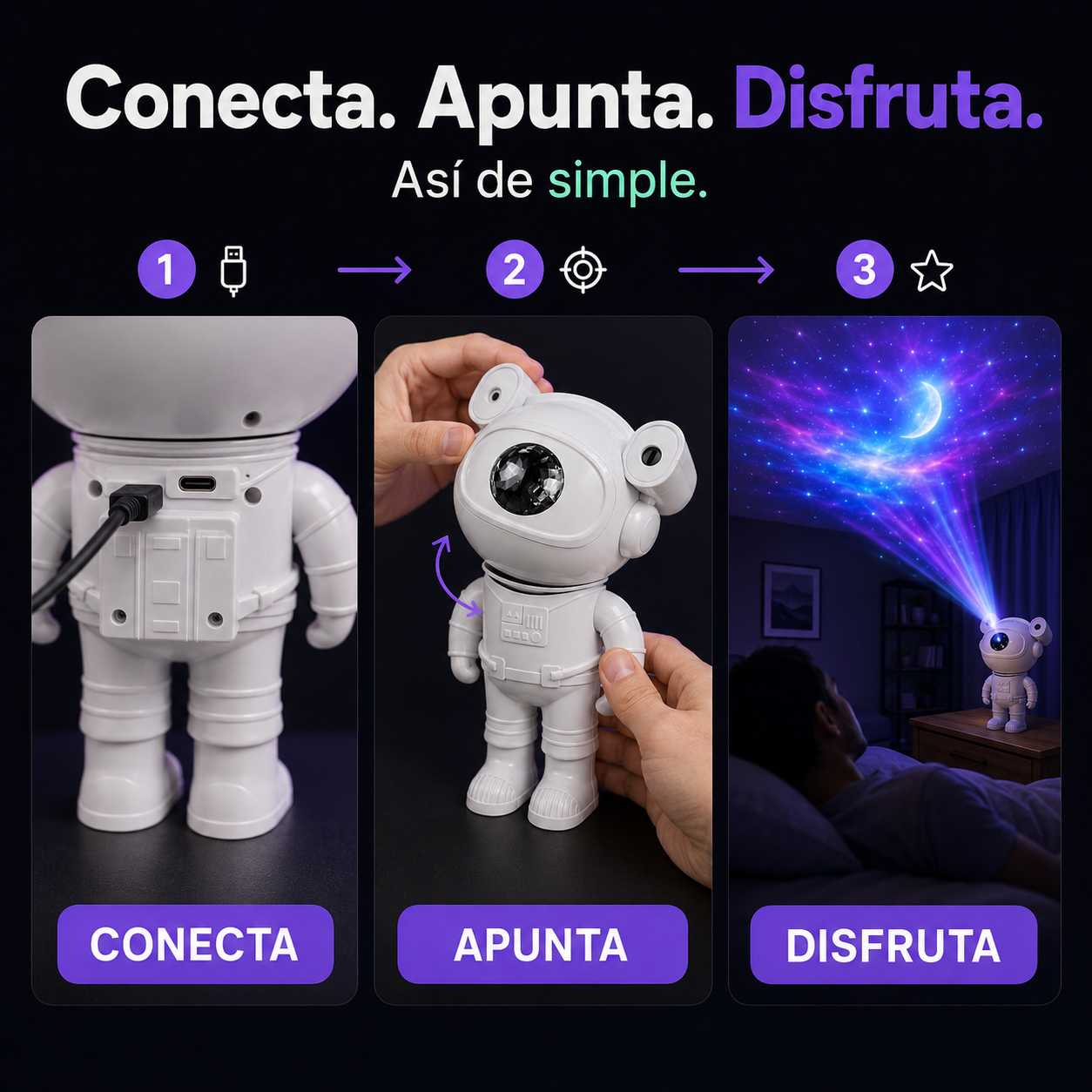 Proyector De Galaxia De Astronauta — vista 4