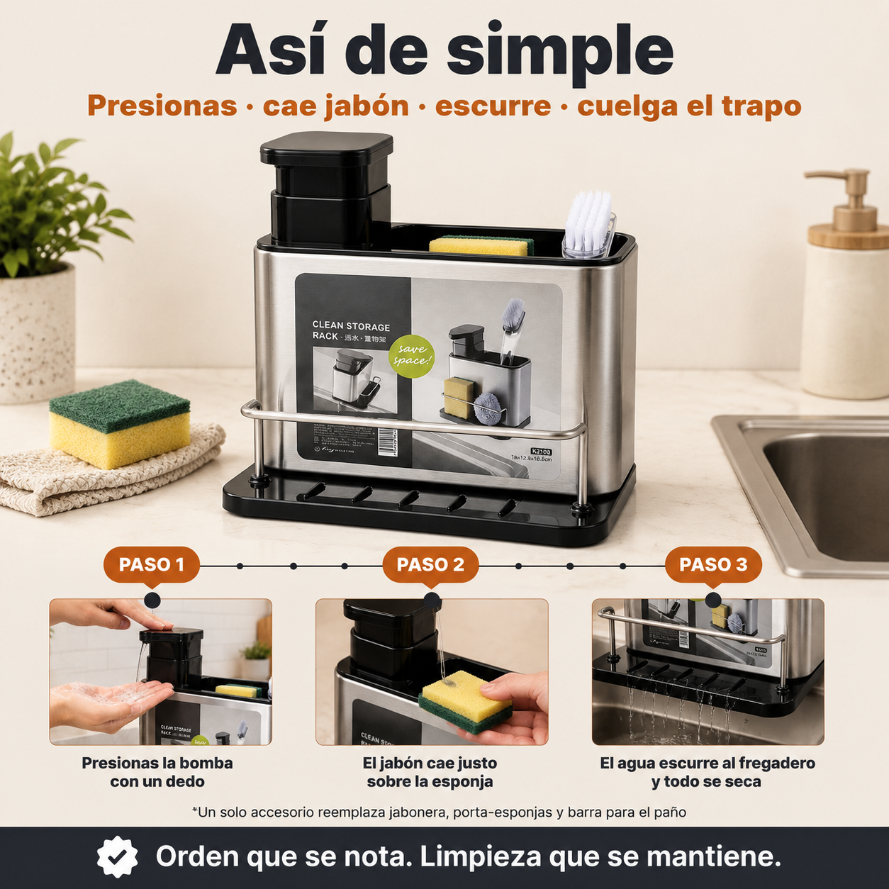Dispensador De Jabon Acero Inolxidable - id1454860 — vista 4