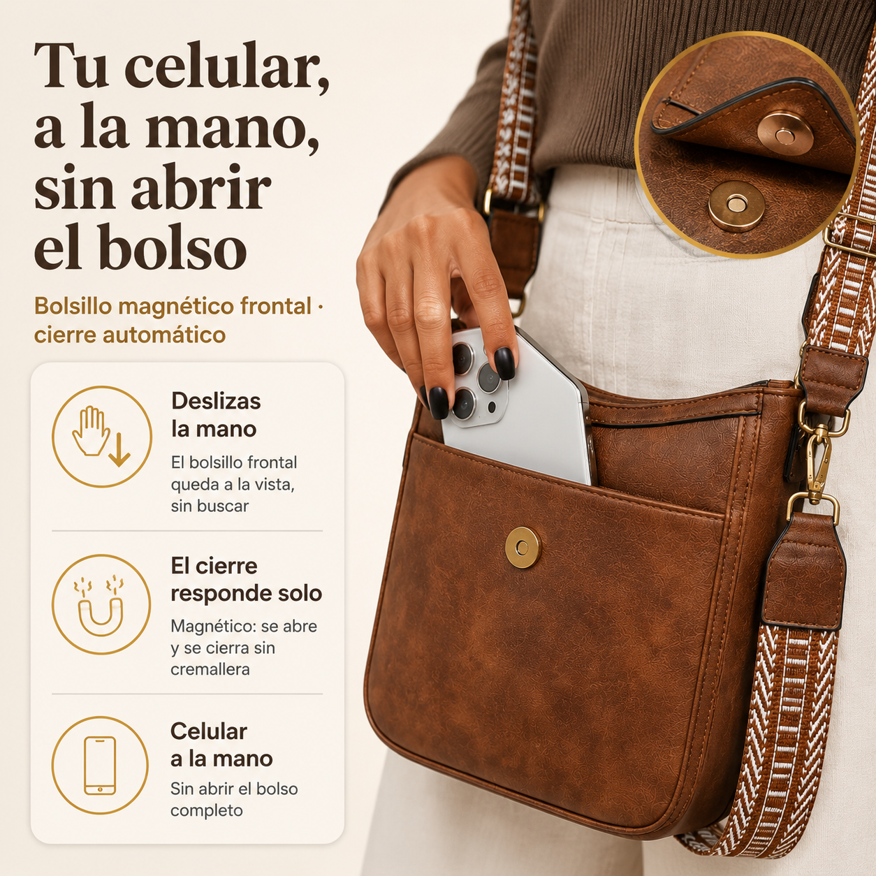 Bolsos cruzado para mujeres mroede - bn-04 — vista 4