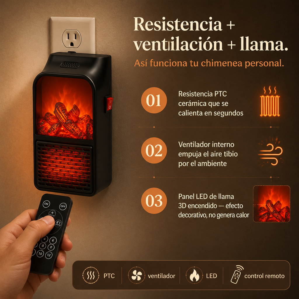 Calefactor Efecto Chimenea - 22984 — vista 4