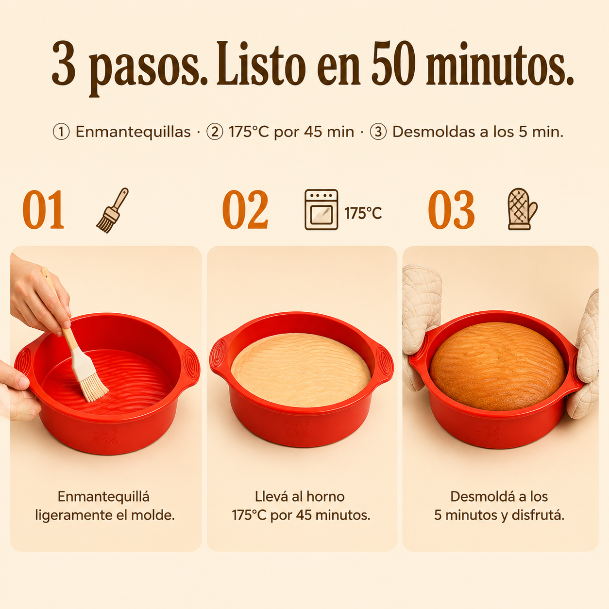 Molde Plastico Queque Rayado - 50659 — vista 4