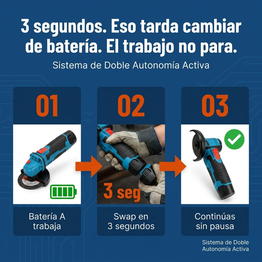 Amoladora Angular 2 Baterias — vista 4
