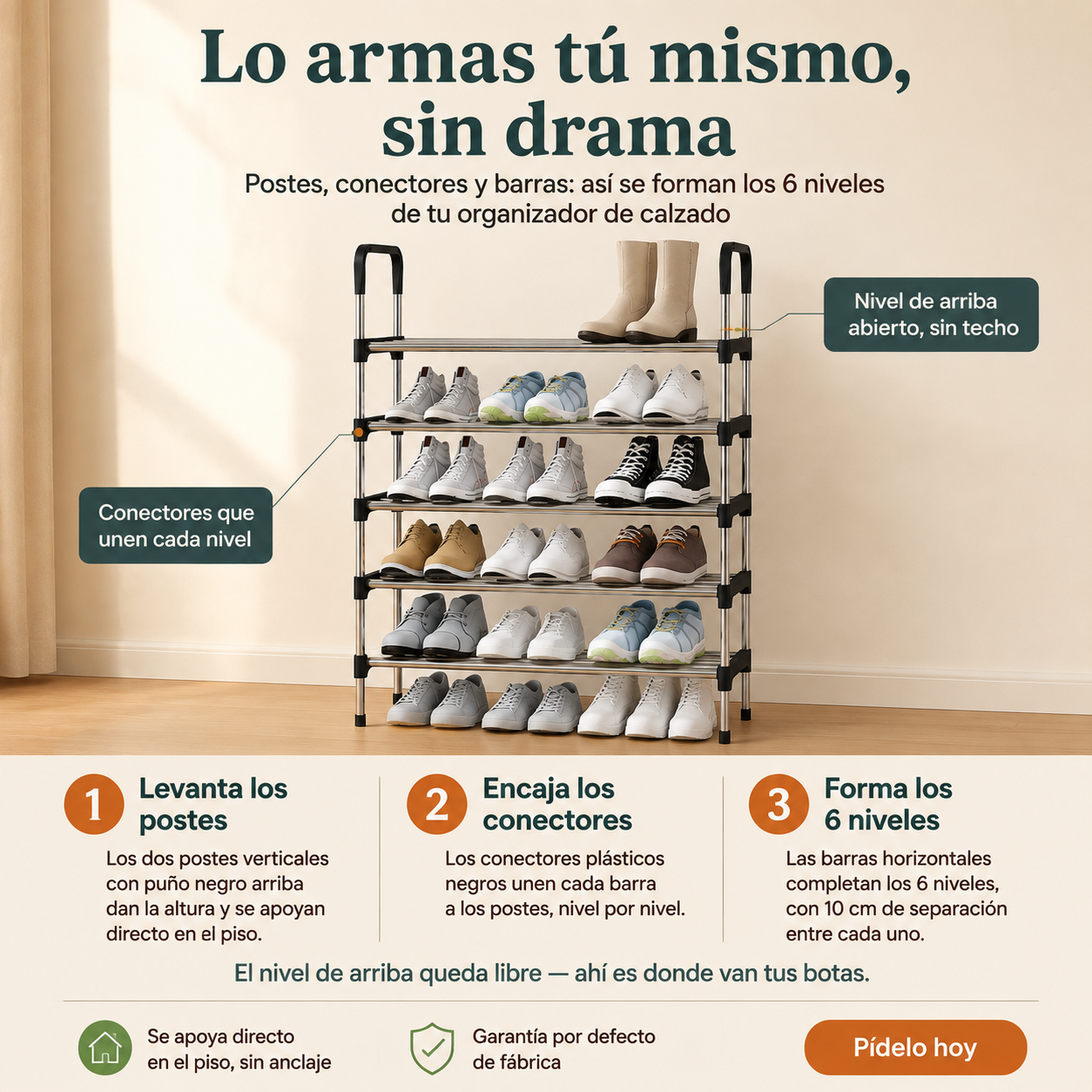 Organizador De Zapatos 6 Niveles Premium - 14191 — vista 4