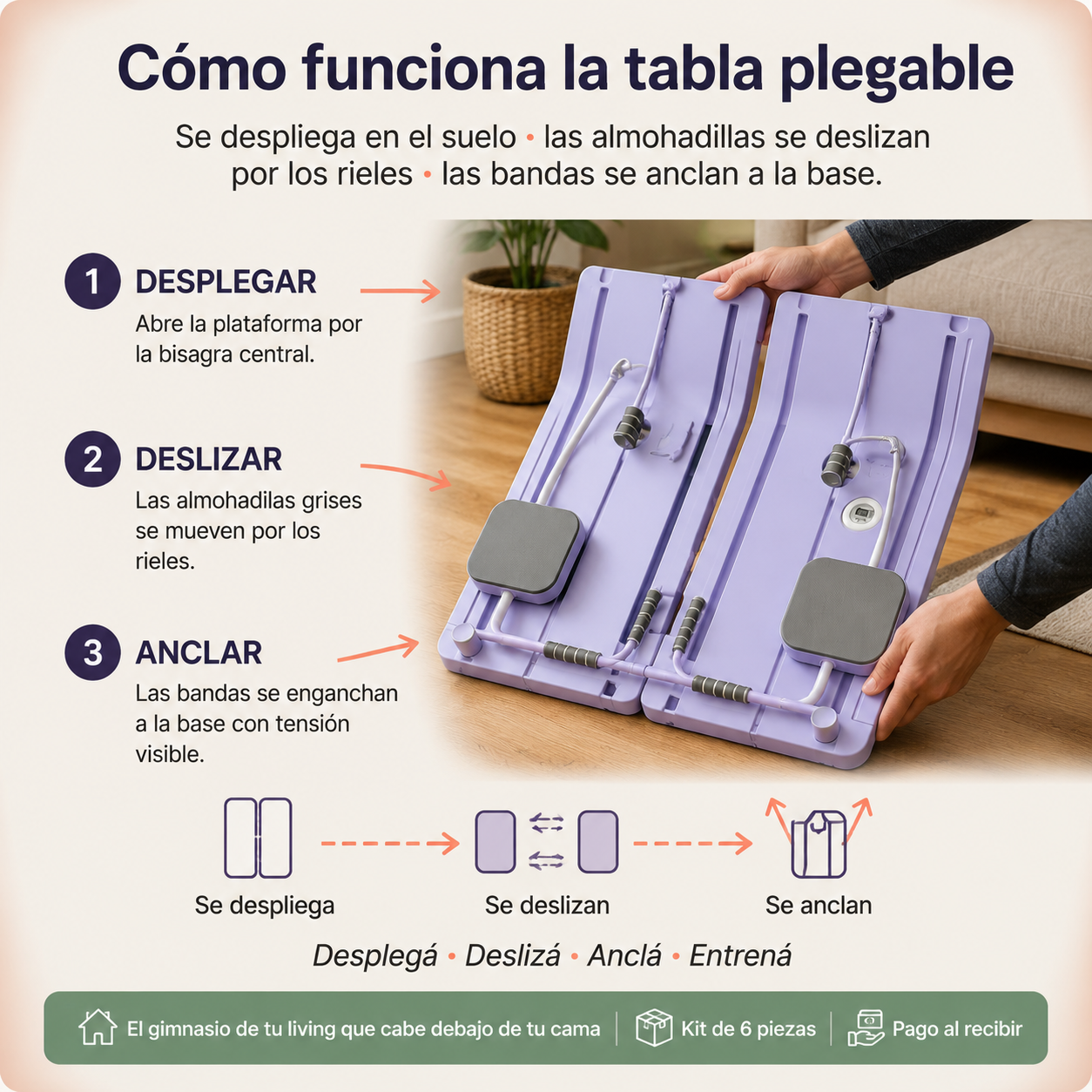 Tabla Pilates Reformer Plegable Multifuncional - id7003 — vista 4