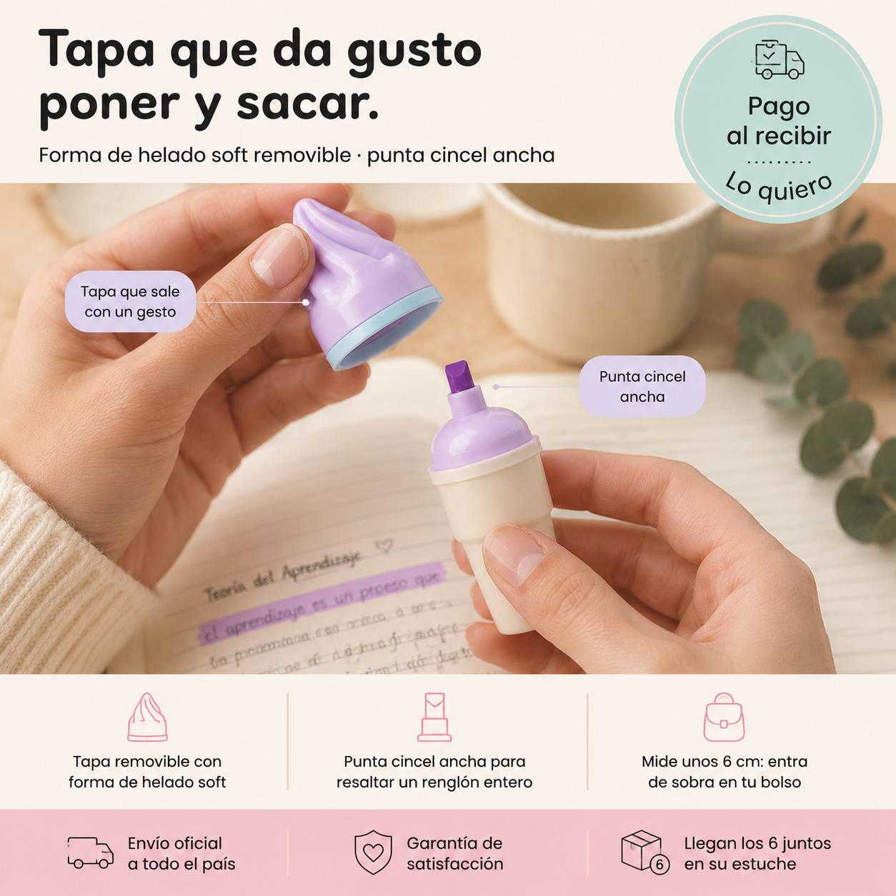 Set X6 Resaltadores Helado CandY — vista 4