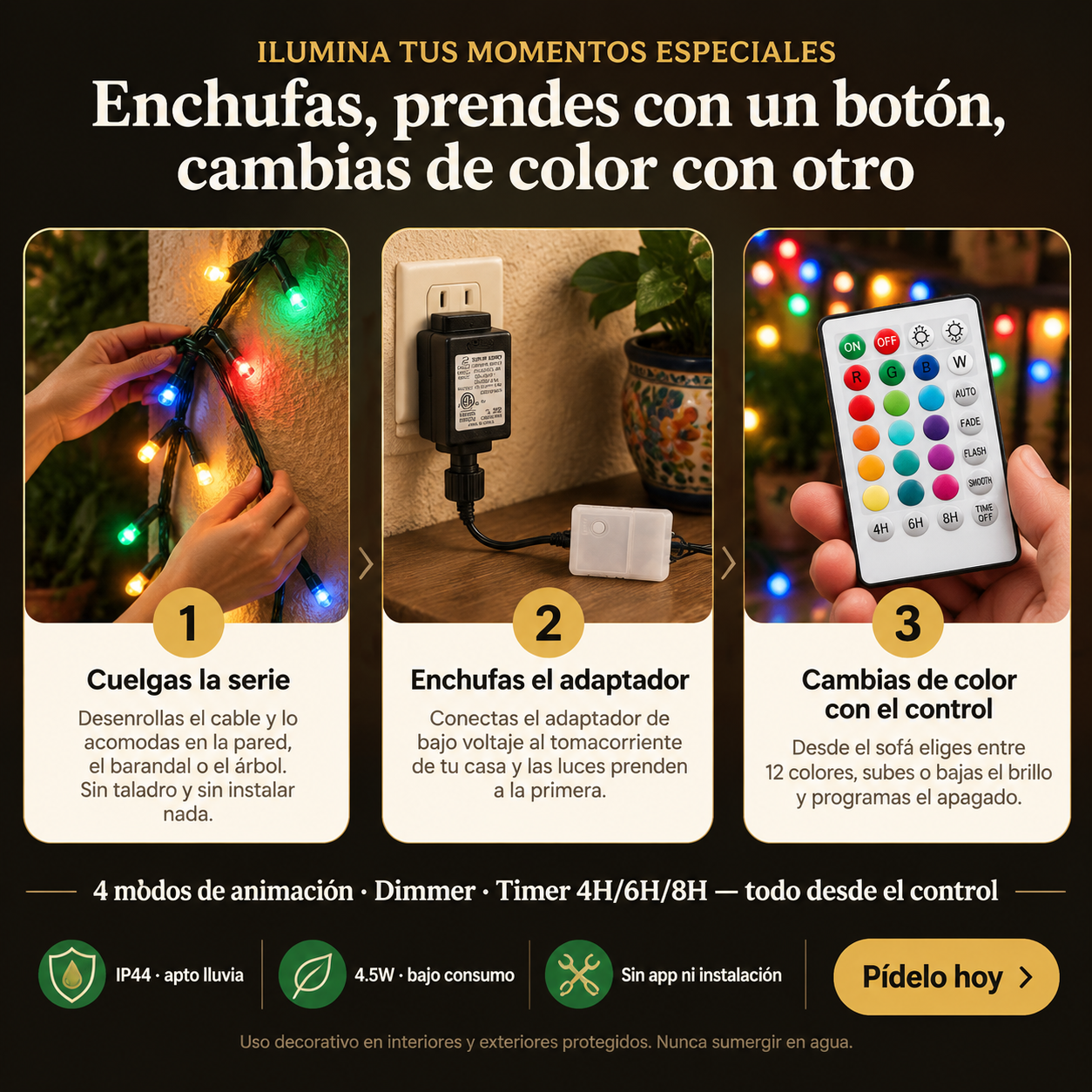 Guirnalda De 100 Luces Multicolor - 2270 — vista 4