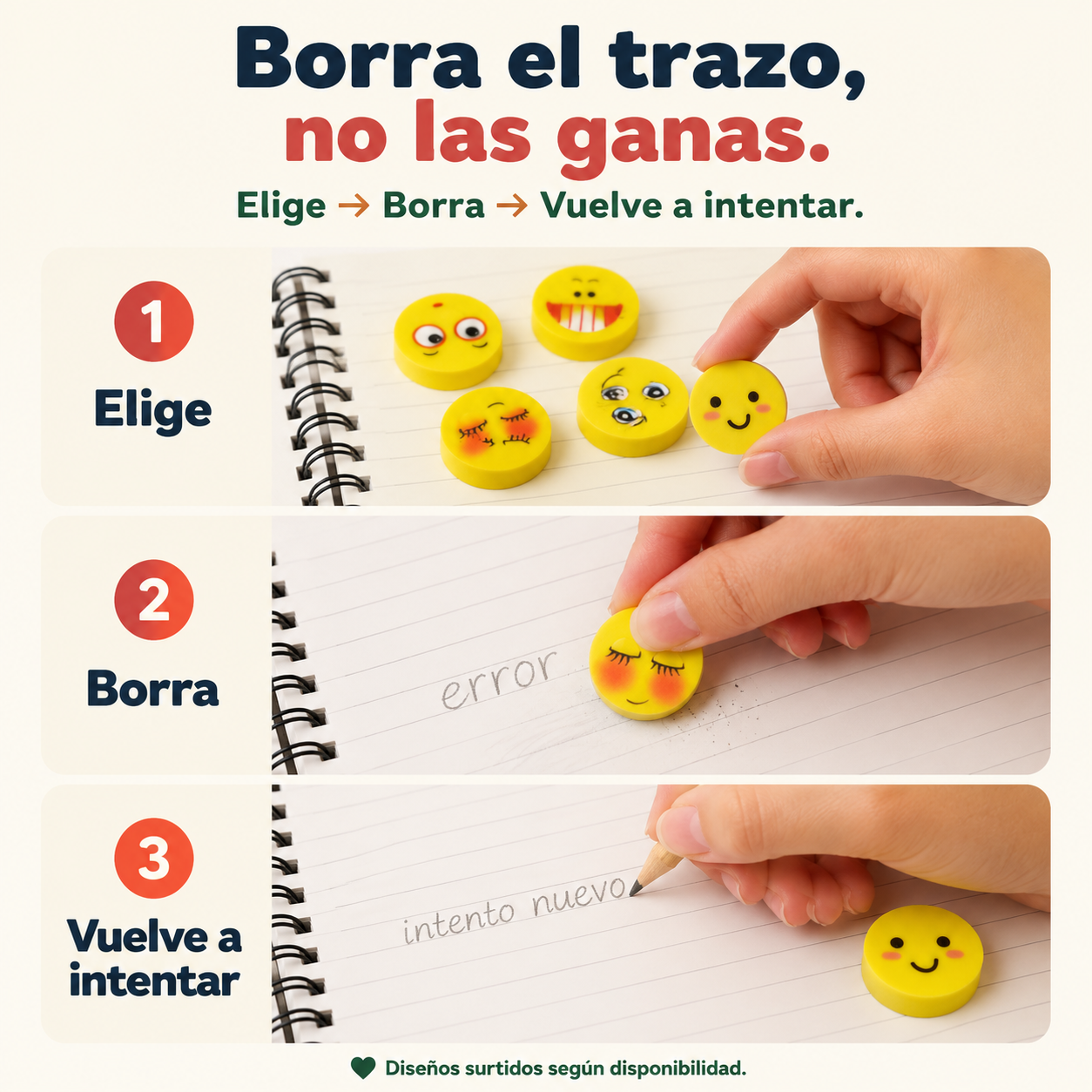 Goma De Borrar Emojis x4 - 6918 — vista 4