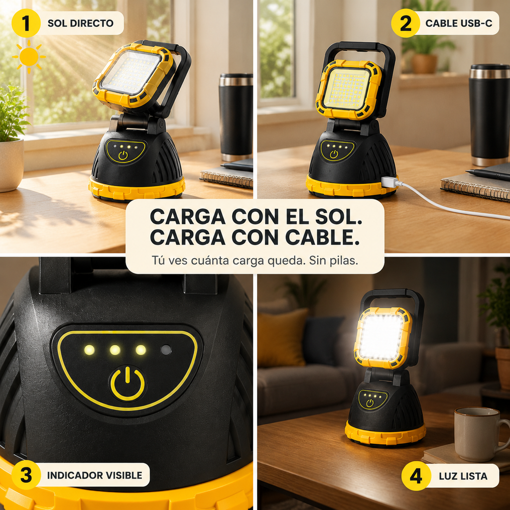 LINTERNA PARA CAMPING CARGA SOLAR Y USB - 1607244 — vista 4