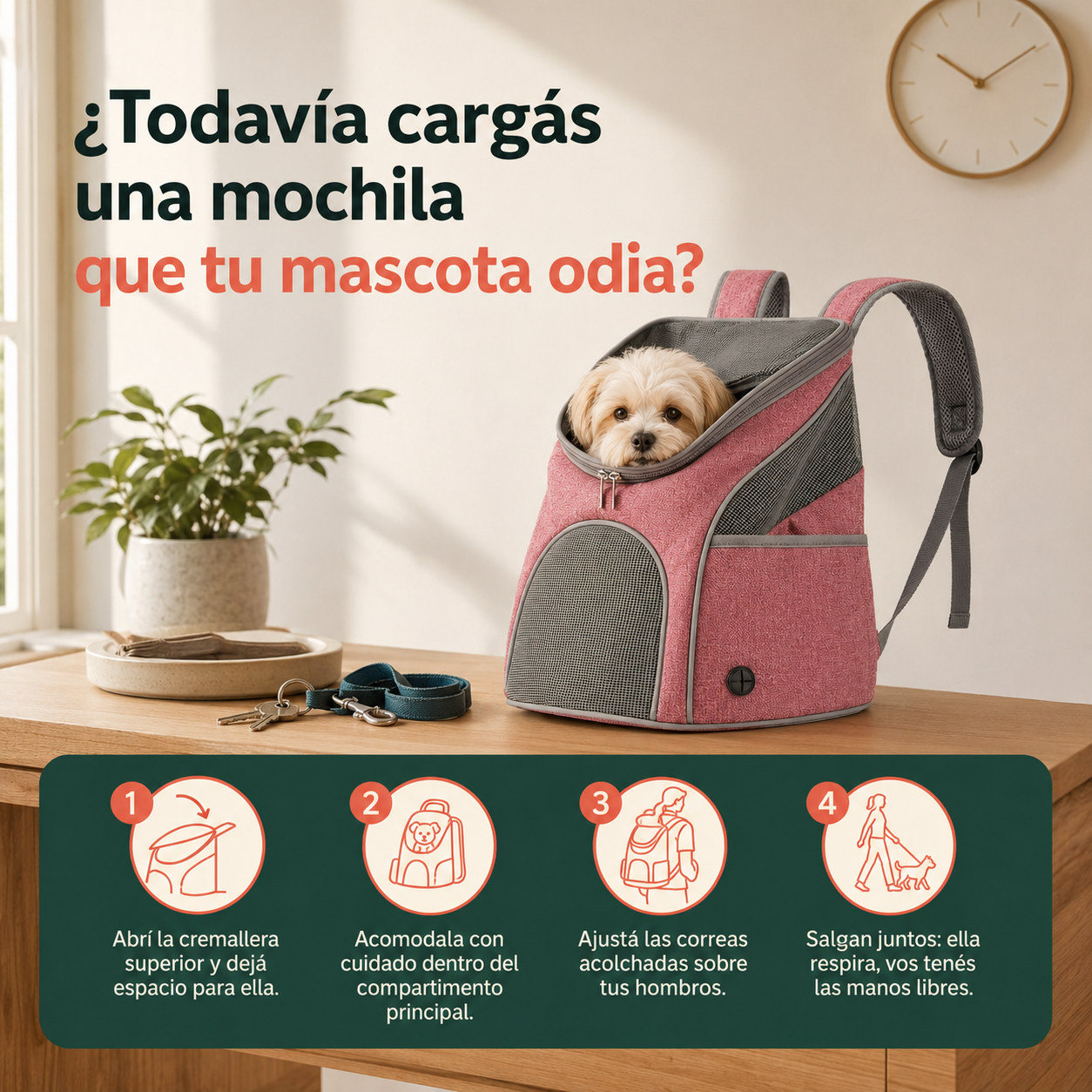 Mochila Transportadora De Mascotas - 3786 — vista 4