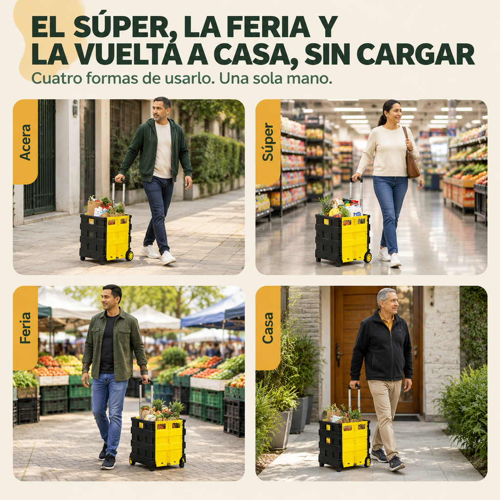 Carrito Plegable De Mercado Verde - 51709 — vista 5