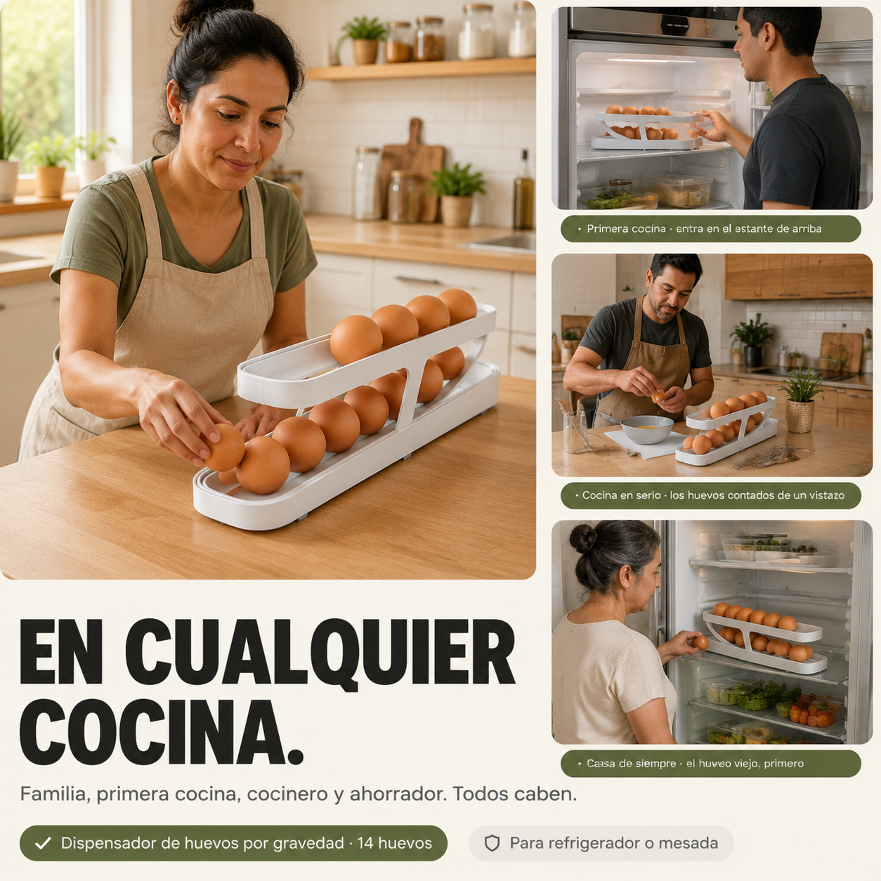 Huevera Organizador Dispensador De Huevo - 14401 — vista 5
