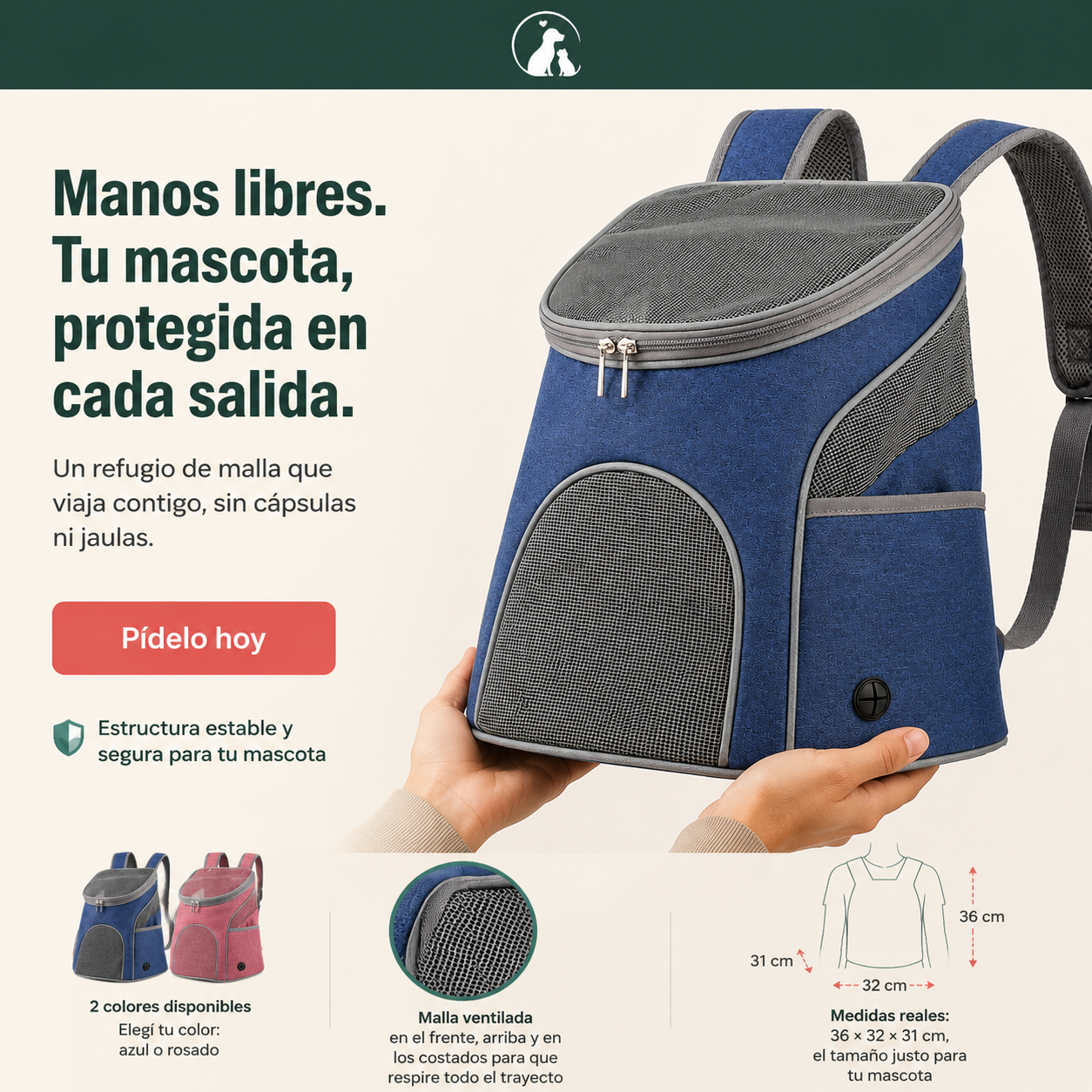 Mochila Transportadora De Mascotas - 3786 — vista 5