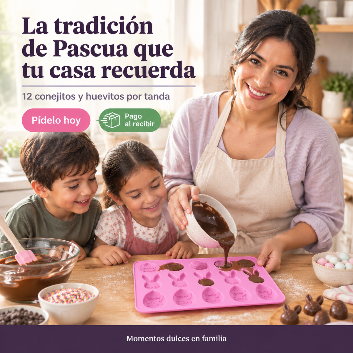 Moldes 12 Espacios Huevos Conejo Pascua - 55186 — vista 5