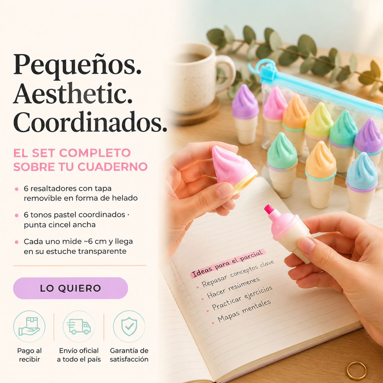 Set X6 Resaltadores Helado CandY — vista 5