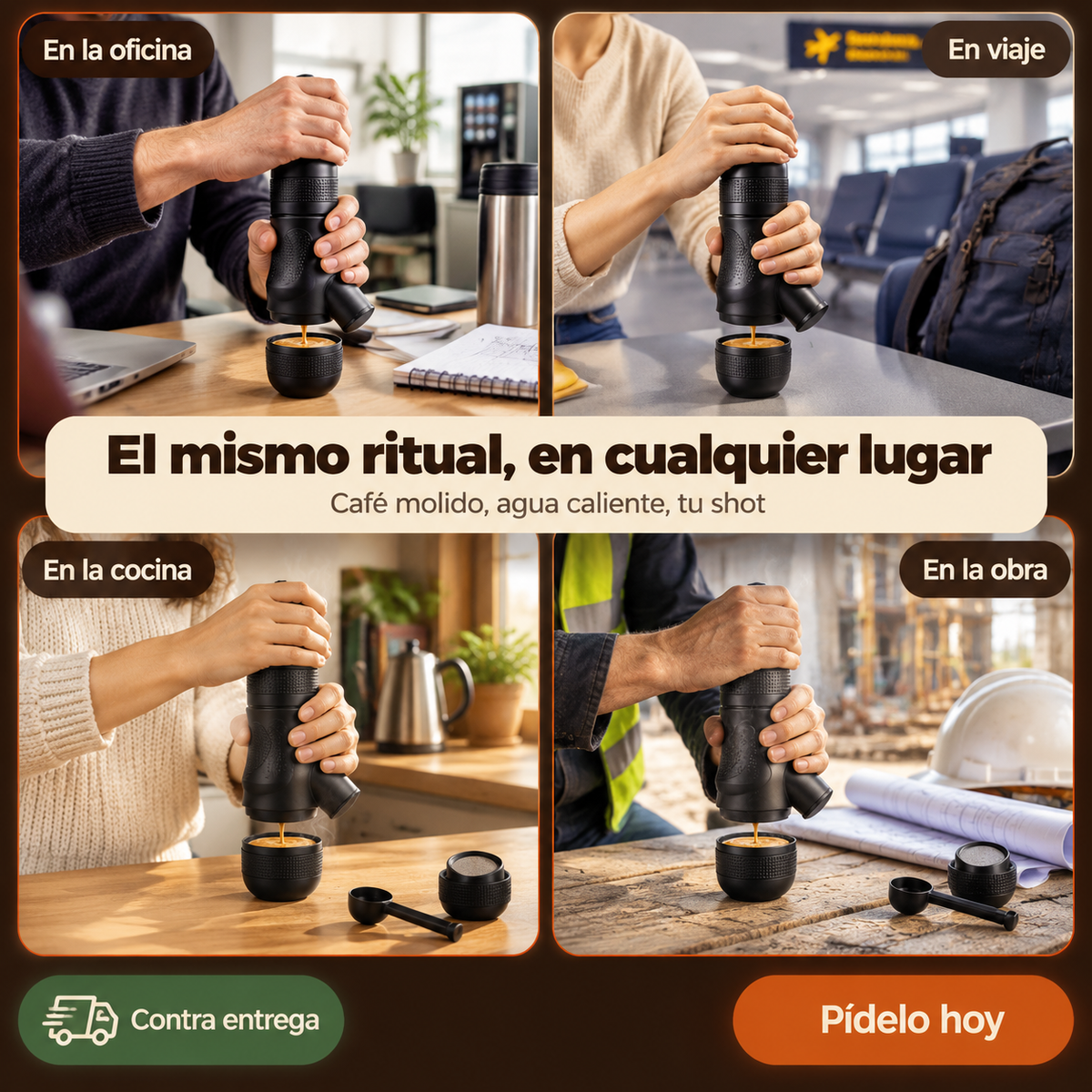 Cafetera Manual Portatil Cafe - 7725 — vista 5