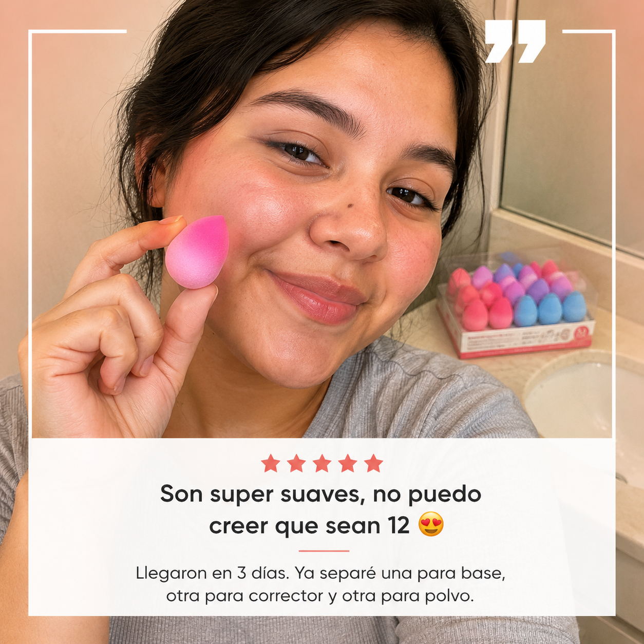 12x Esponjas De Maquillaje Forma Lagrima — vista 6