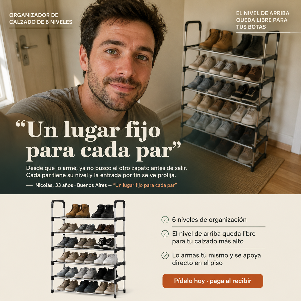Organizador De Zapatos 6 Niveles Premium - 14191 — vista 6