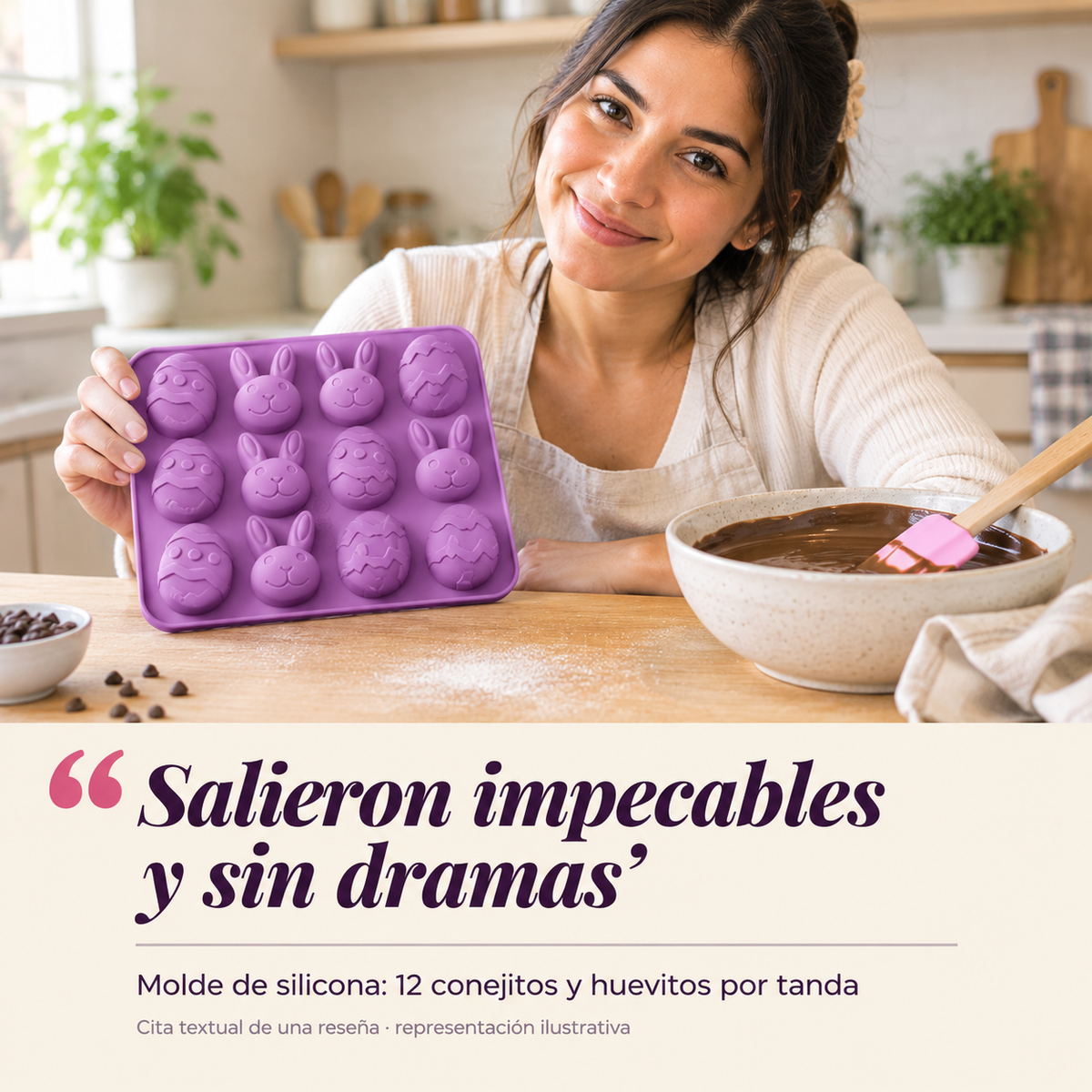 Moldes 12 Espacios Huevos Conejo Pascua - 55186 — vista 6
