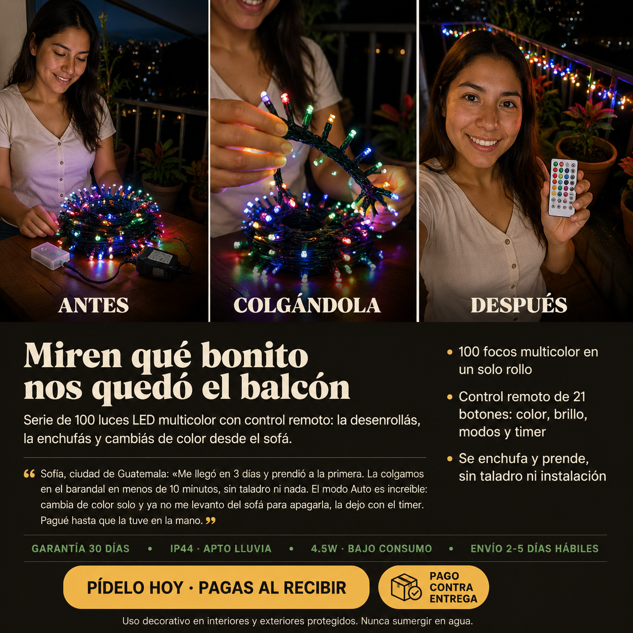 Guirnalda De 100 Luces Multicolor - 2270 — vista 6